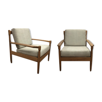 Pair of reupholstered Scandinavian armchairs