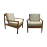 Pair of reupholstered Scandinavian armchairs