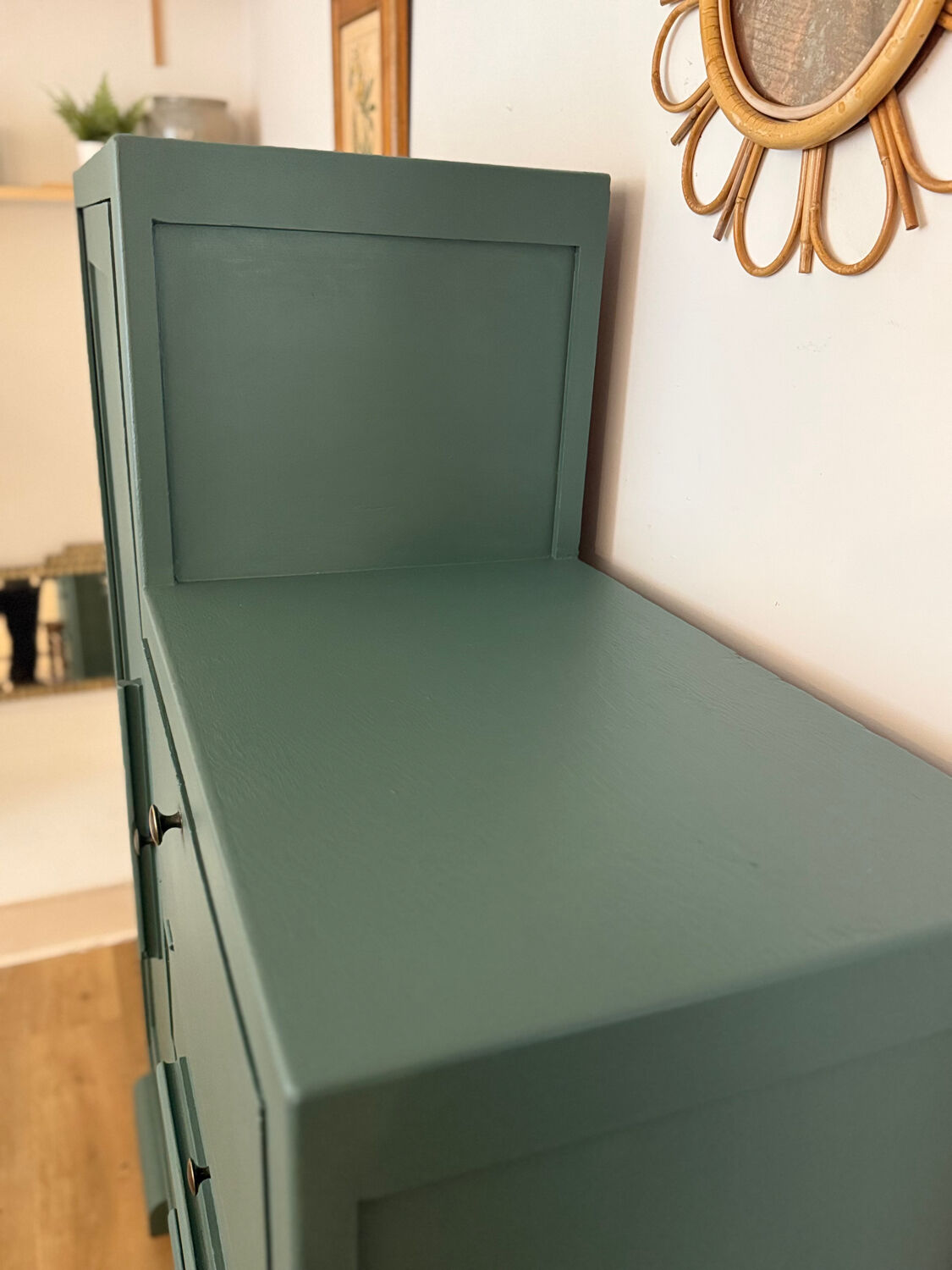 Art Deco Secretary Cabinet in solid wood