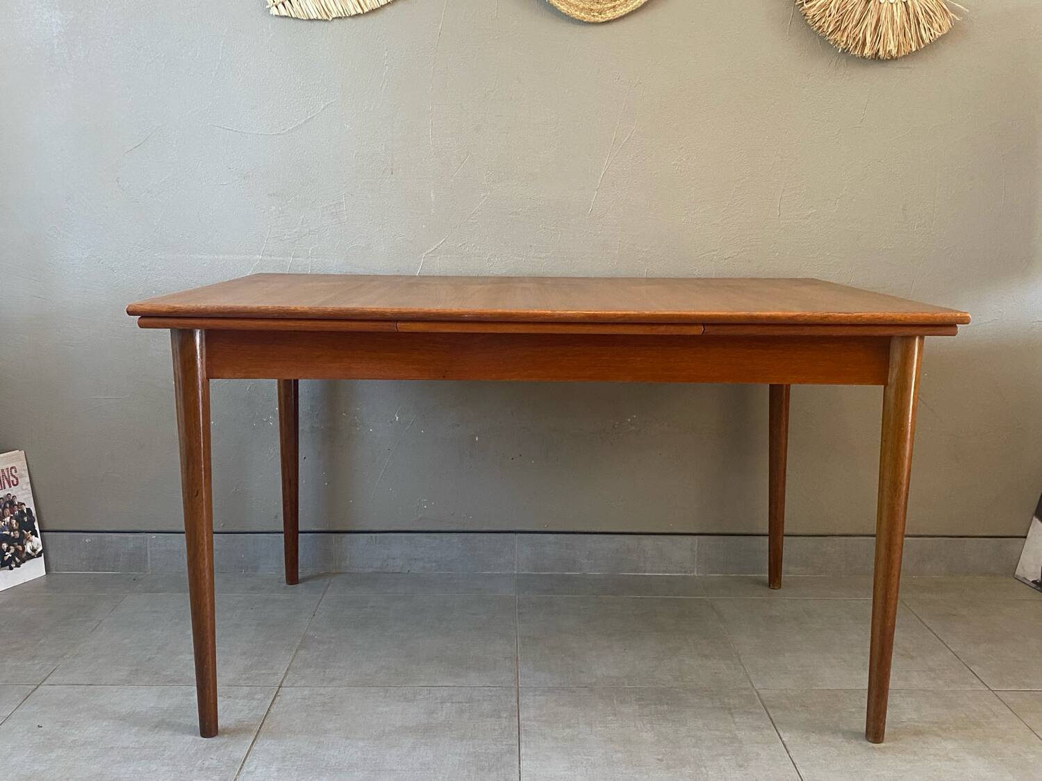 Vintage teak table with extensions