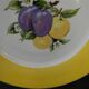 6 flat plates in porcelain from LIMOGES. Fruit decoration.