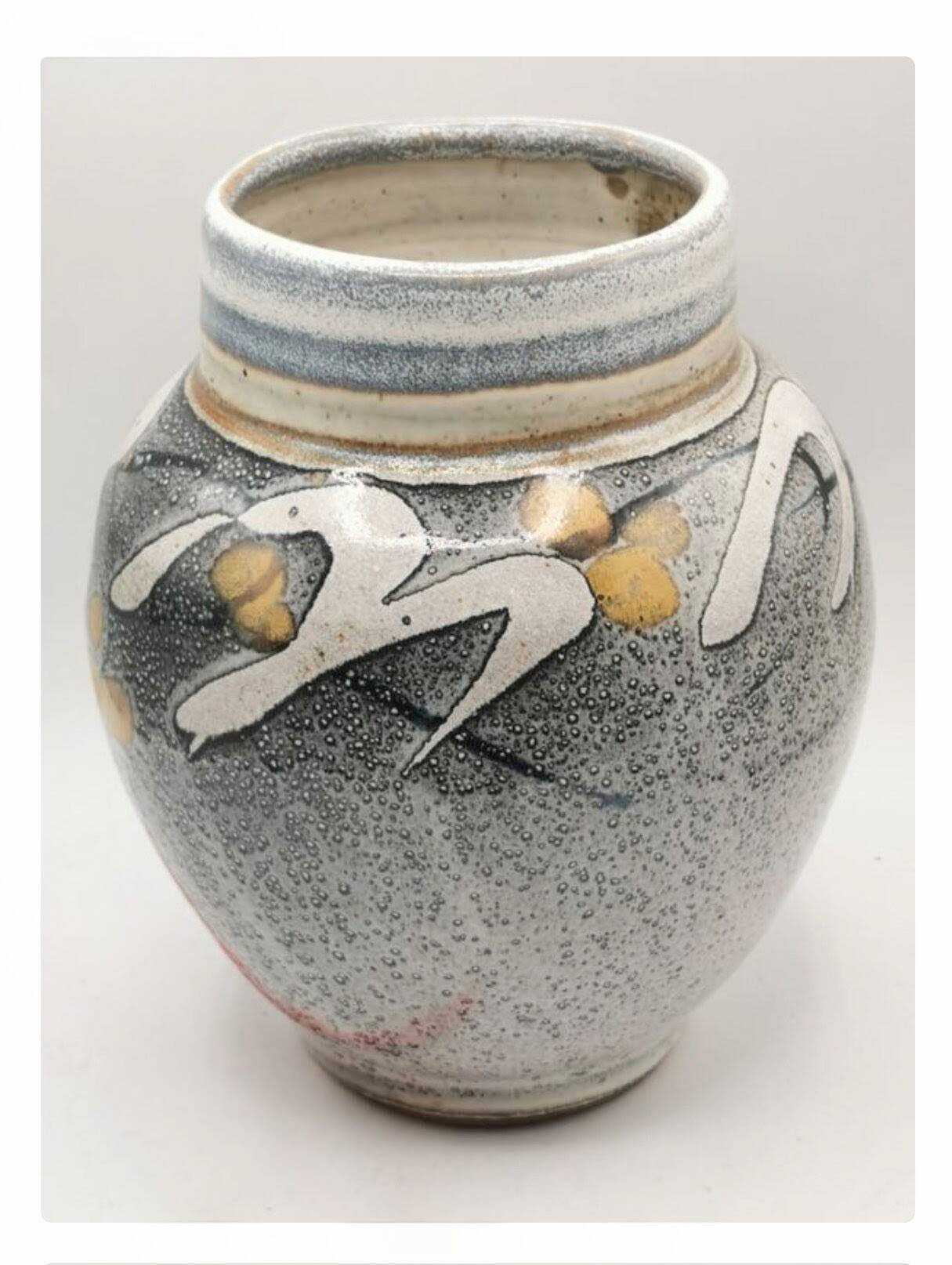 Glazed ceramic vase signed