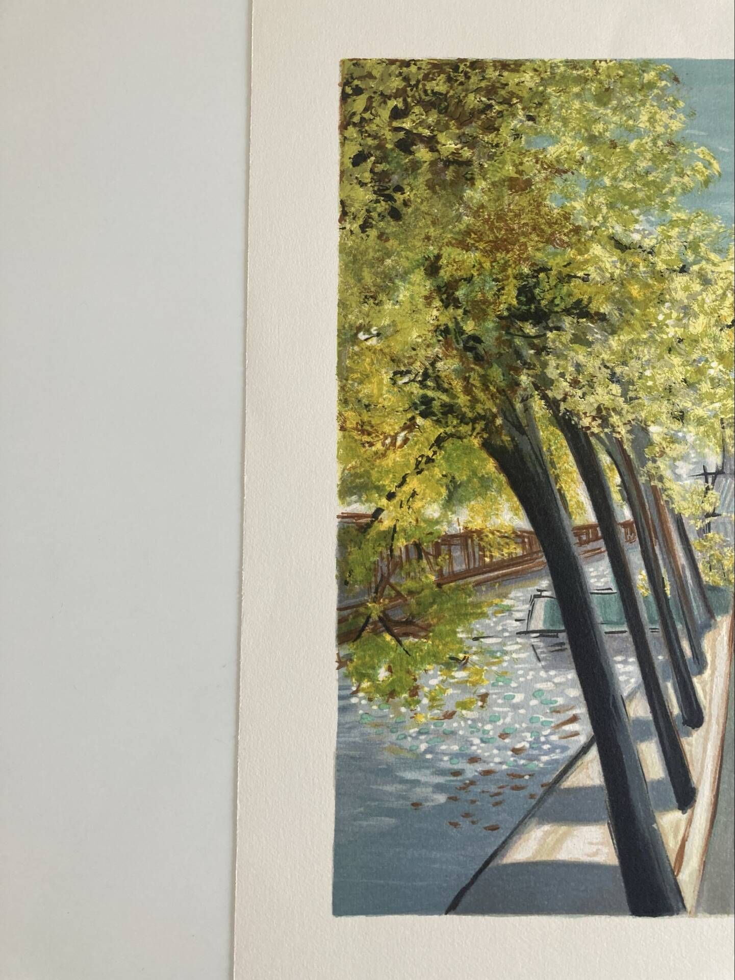 Lithographie signée Michel Henry - L’île Saint Louis et Notre Dame