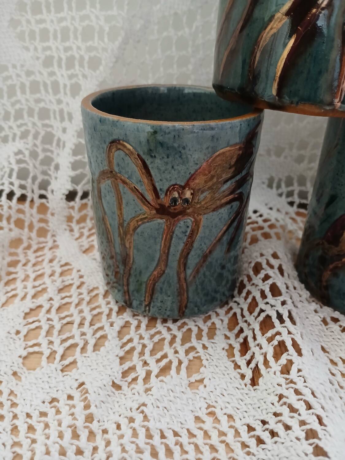 6 vintage handmade cups/mugs