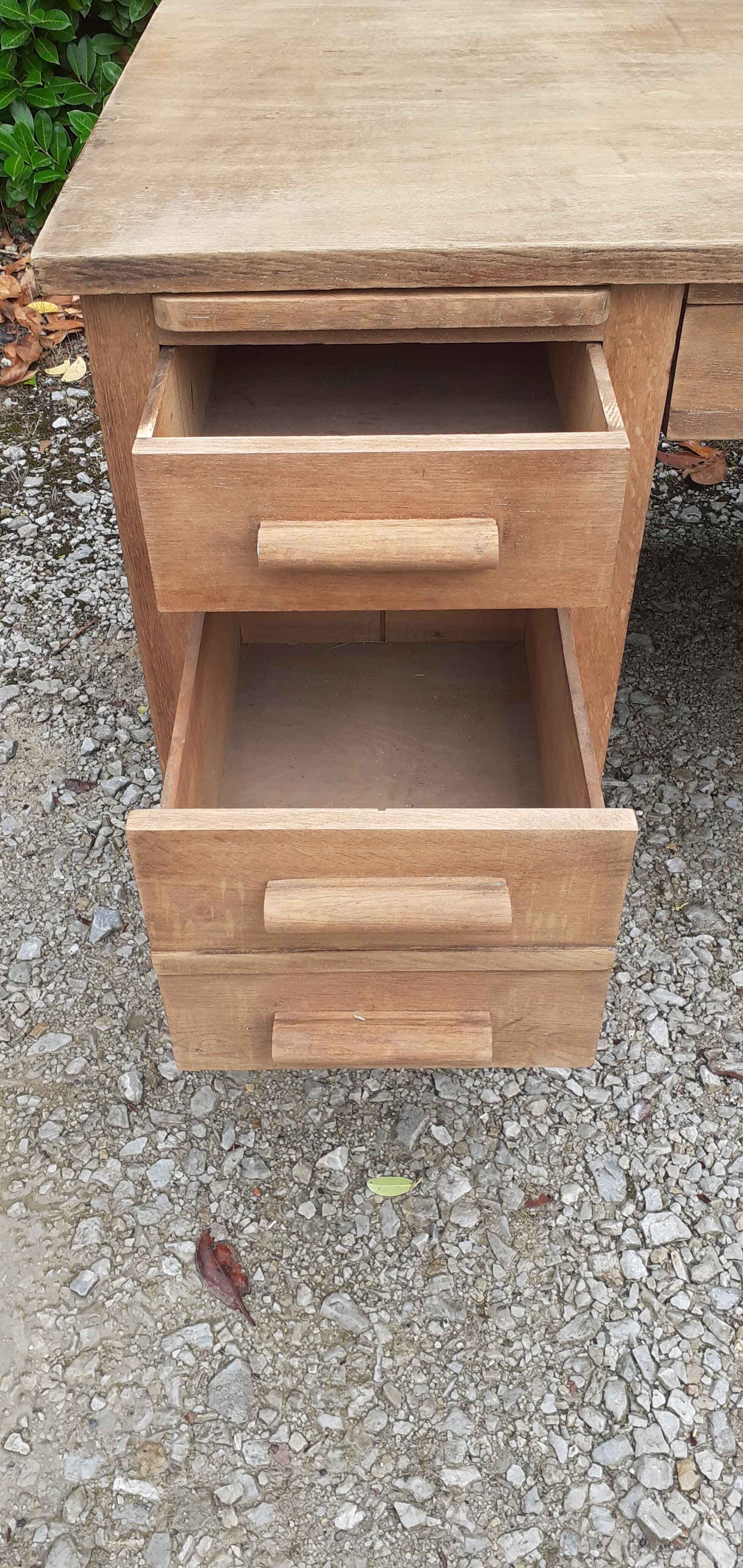 Administrative office 6 drawers 2 shelves old raw wood