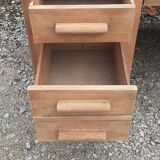 Administrative office 6 drawers 2 shelves old raw wood