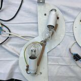 Pair of Mathieu brushed aluminum wall lights 70'S