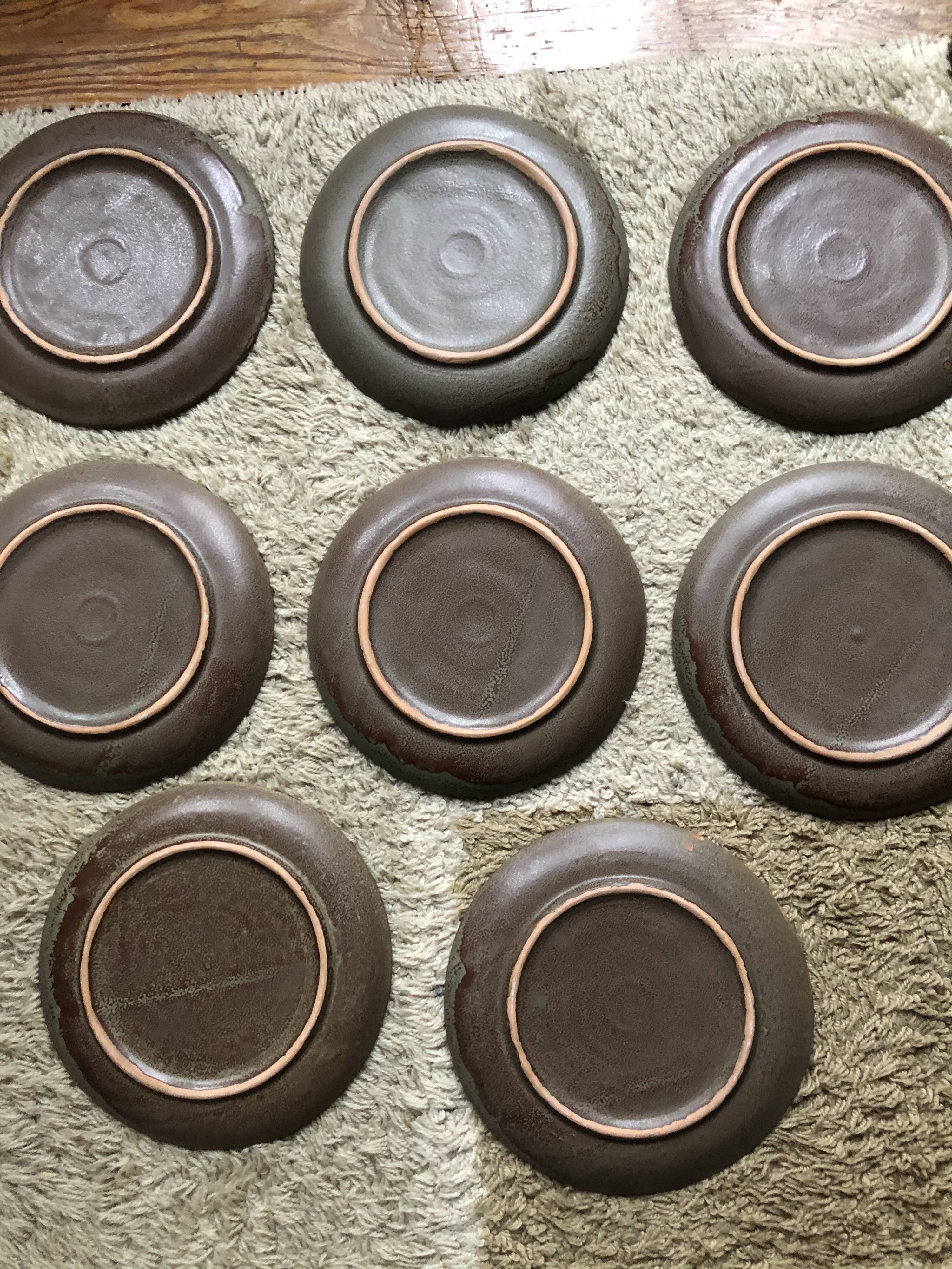 Vallauris ceramic oyster plates circa 1960 x8