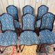 Suite de 6 chaises Chippendale anglais XIXe – Acajou, tissu jacquard
