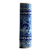 Vase soliflore vintage en faïence du Portugal bleue et blanche