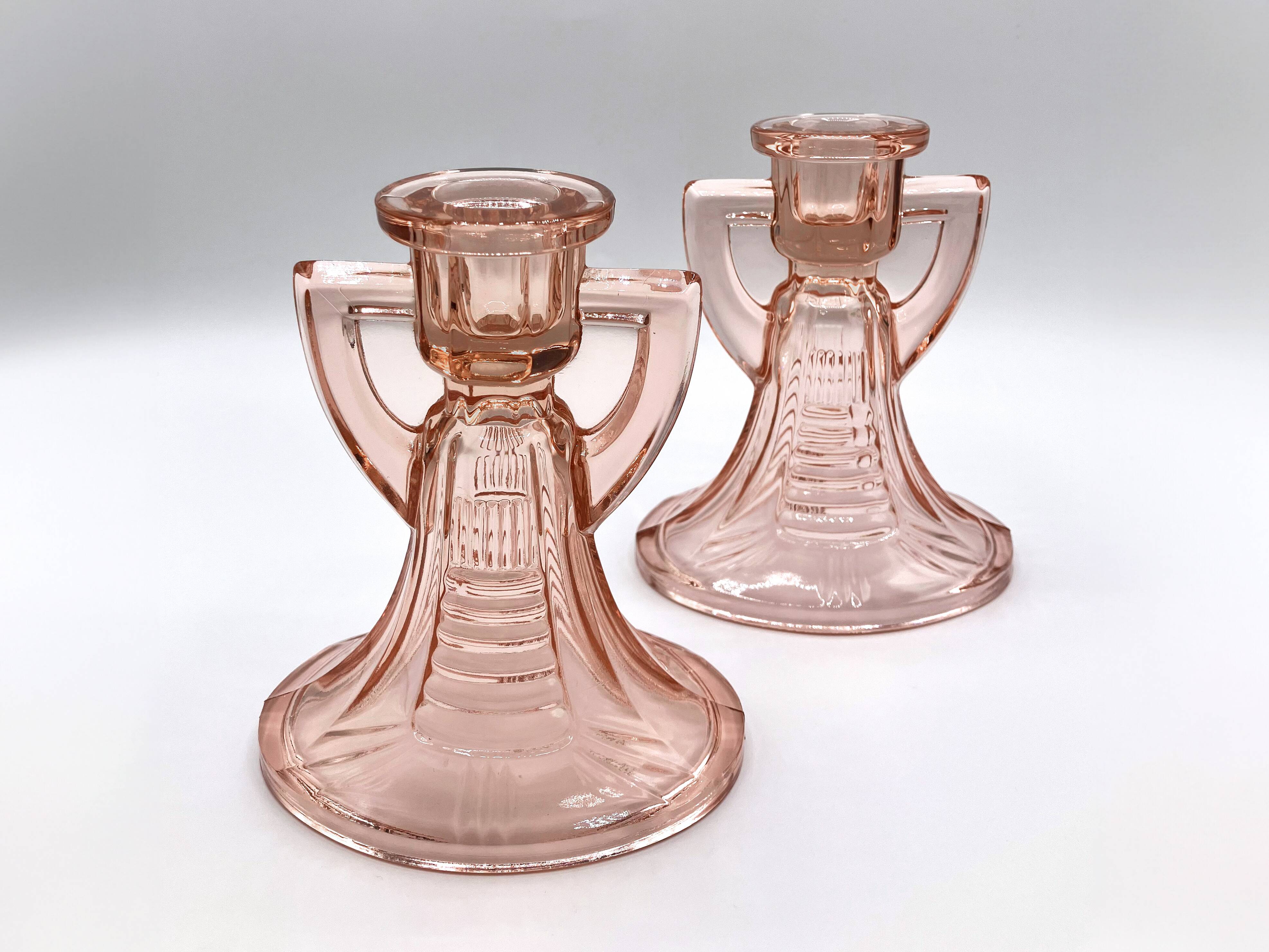 2 Luxval candlesticks • Victoria model • Val Saint Lambert • 1935