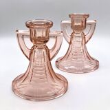 2 Luxval candlesticks • Victoria model • Val Saint Lambert • 1935