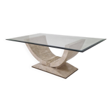Table à café en pierre de Mactan ou table en pierre fossile, années 1990