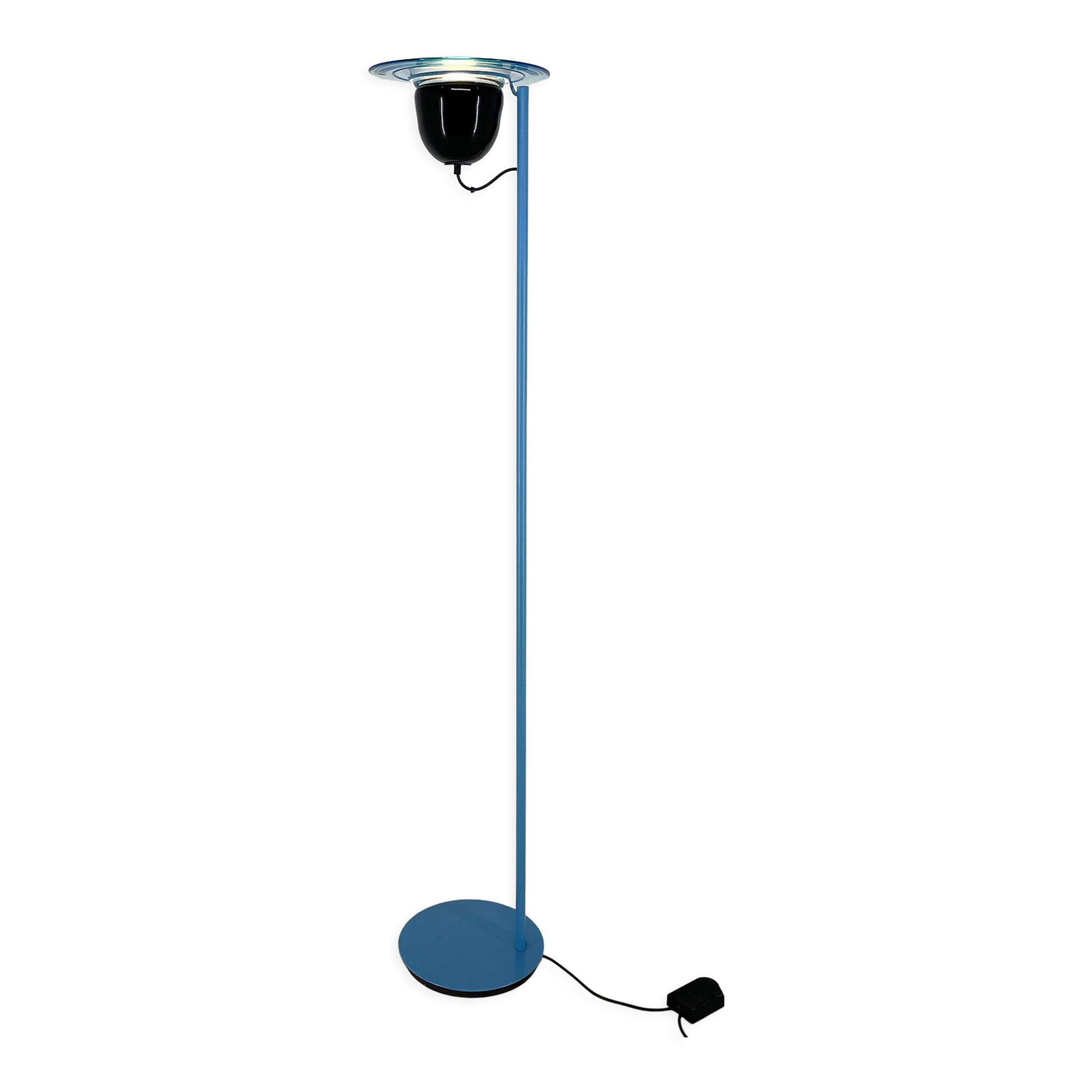 1970's vetri murano glass & metal floor lamp, italy