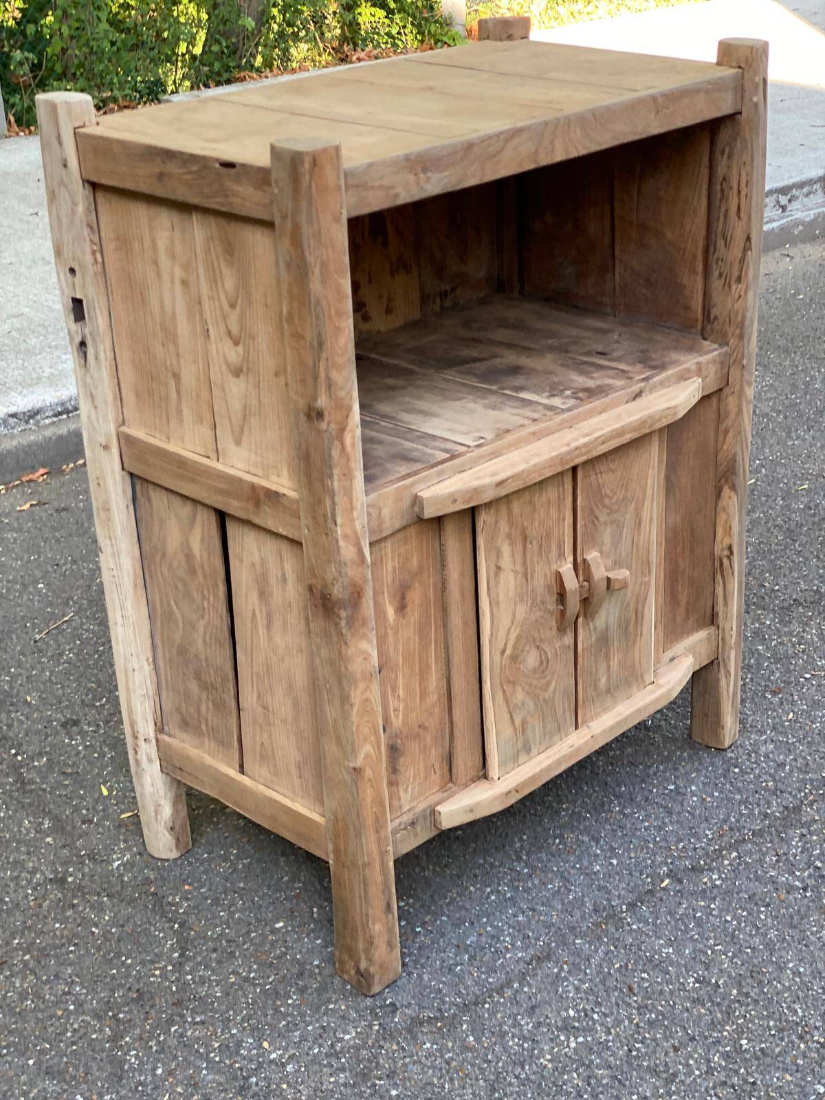 Small solid elm wardrobe - Shandong China around 1900