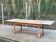 Table de ferme extensible rénovée en bois massif merisier brut 265cm