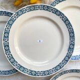 6 Assiettes plates Terre de fer Longchamp modèle René Made in France