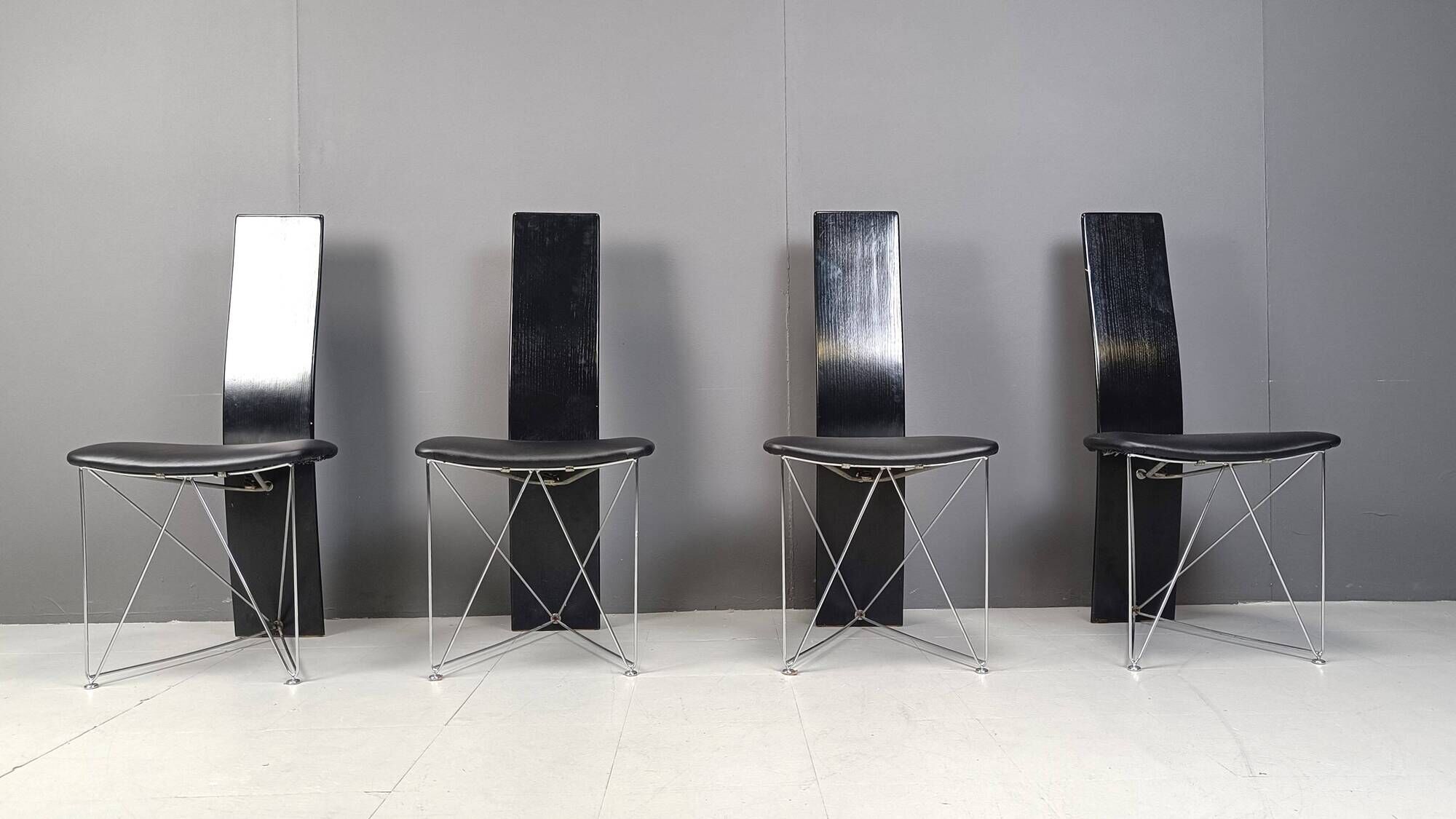 Set of 4 Concorde Dining Chairs with Leather Seats by Torstein Flatøy for Bahus