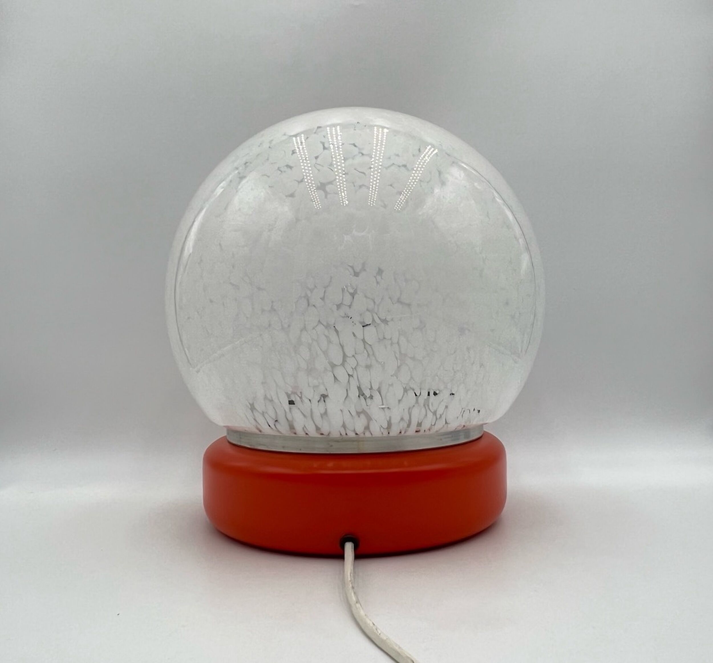 Murano glass space age orange lamp, 70s
