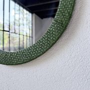 Woven wicker round mirror 1960