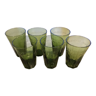 Set of 6 glasses handcrafted