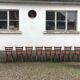 Bistro chairs vintage Scandinavian brasserie colorful galette - 1950 1960