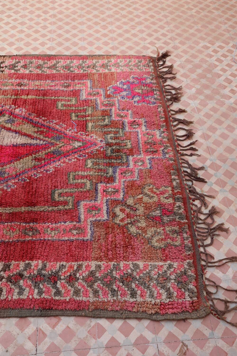 Vintage pink Berber rug