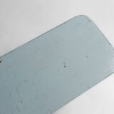 Rustic Art Deco Wooden Bench with Blue Top, France, 1930s