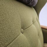 1970s, Danish highback armchair, wool, oak