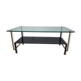 Coffee table design 50s vintage glass and brass