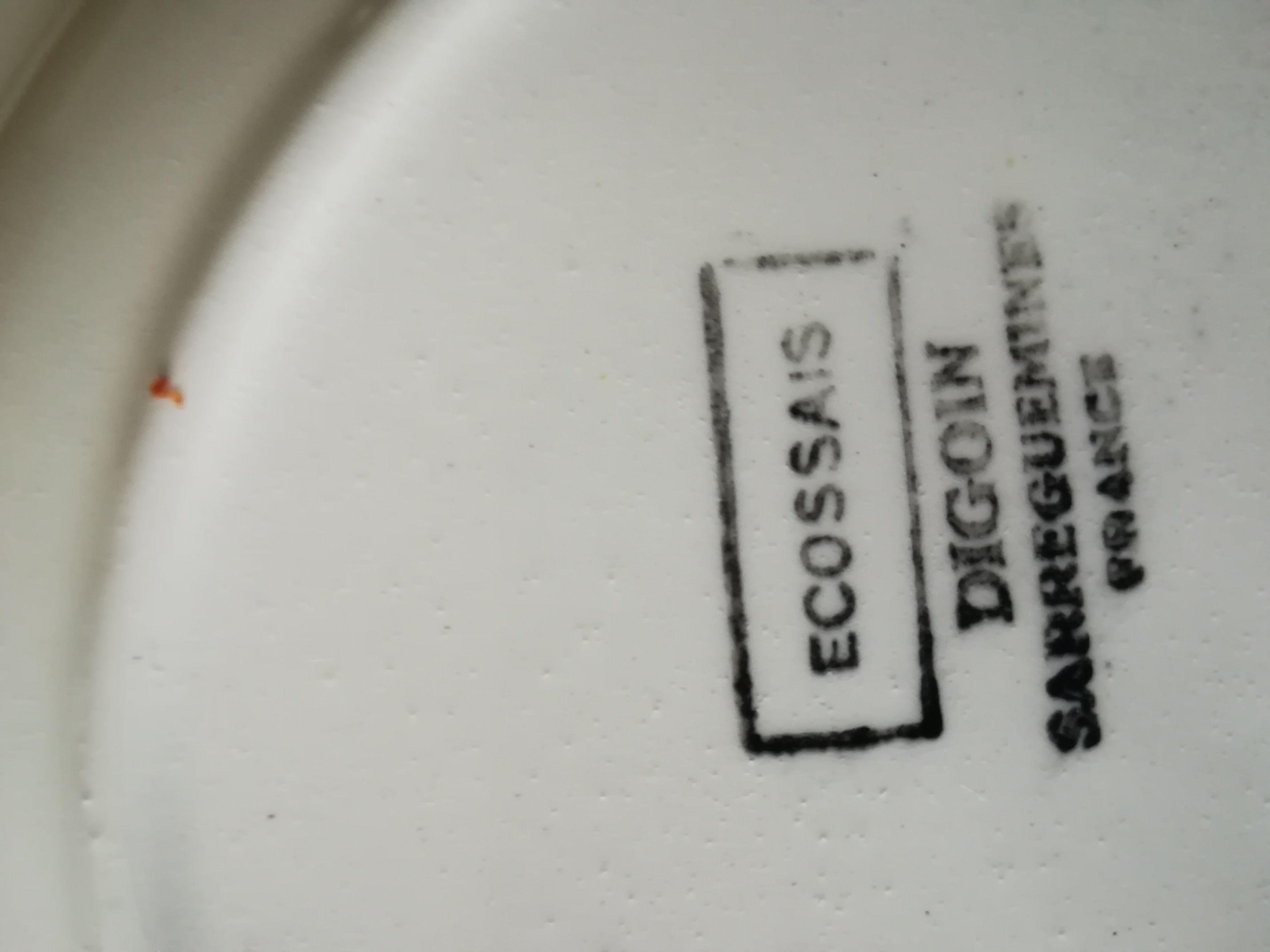 Set of 4 hollow plates Digoin yellow scottish model