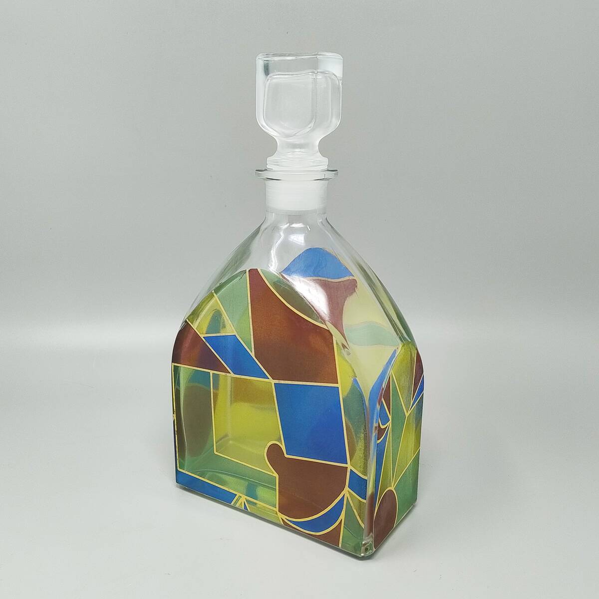 1970s Stunning Decanter or Decorative Bottle by Luigi Bormioli. Made in Ita