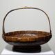Grand panier à offrandes en bambou asiatique vintage 1920–1950