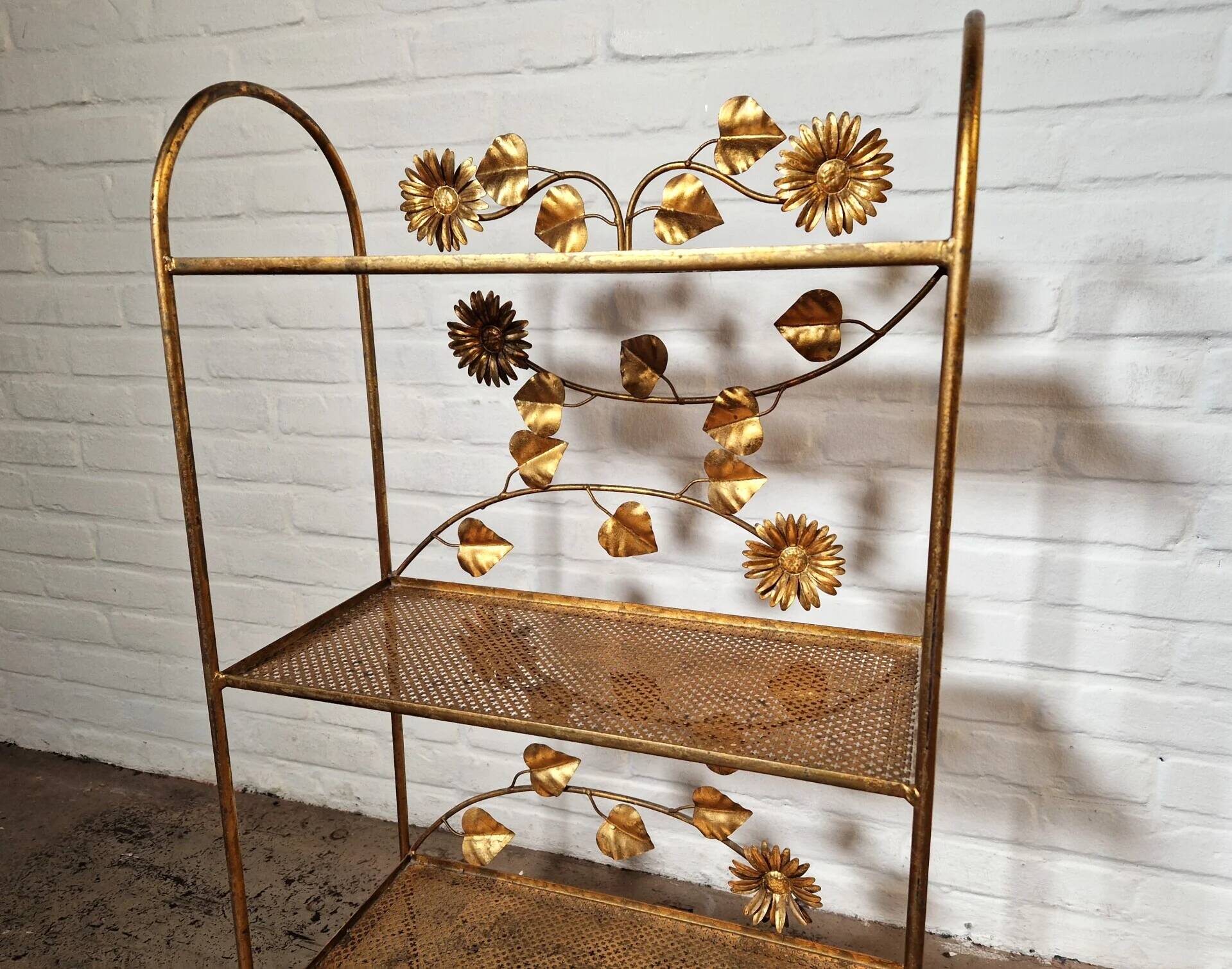 Gilded étagère, French, 1960s