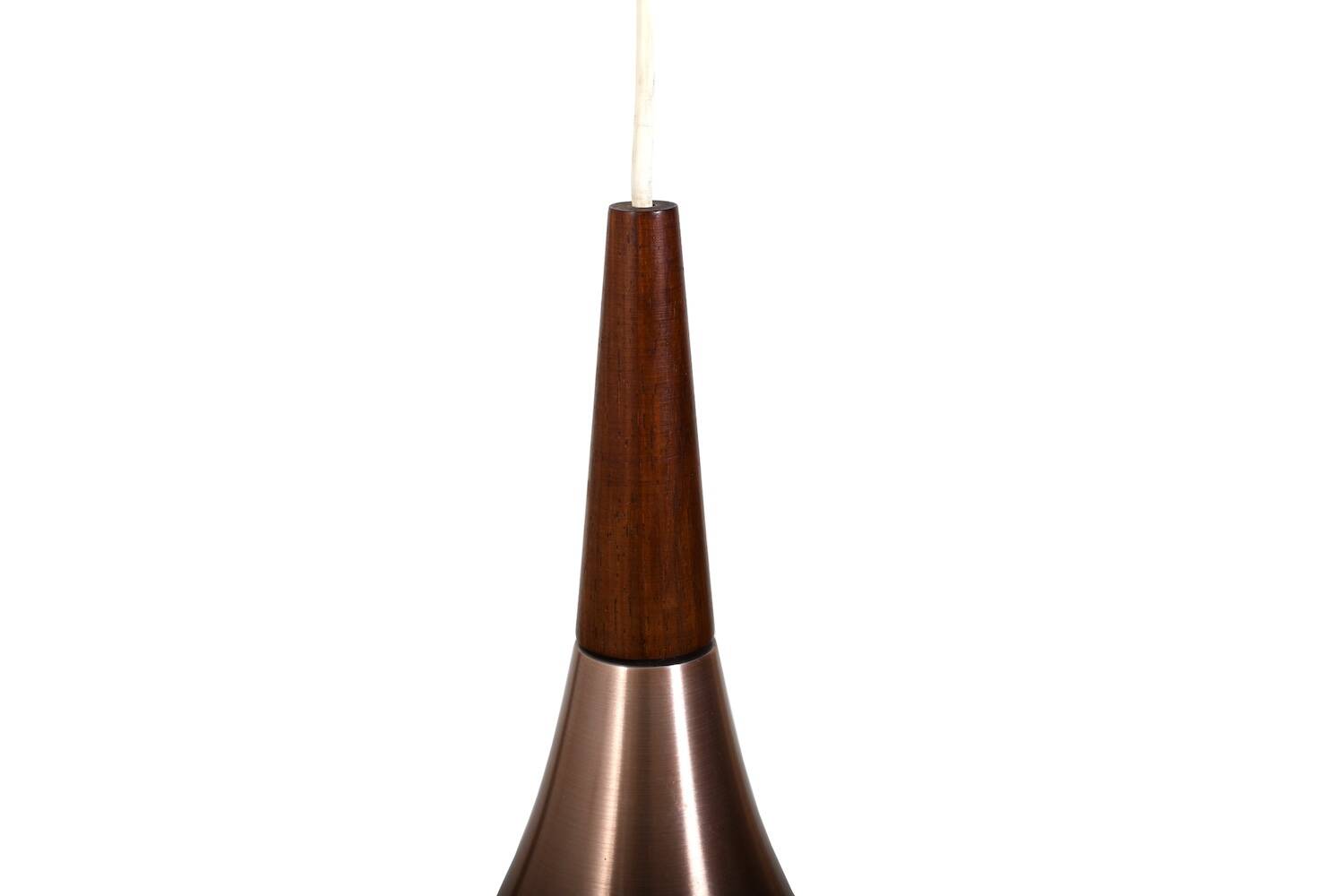 Danish trumpet-shaped Pendant Lamp in Copper