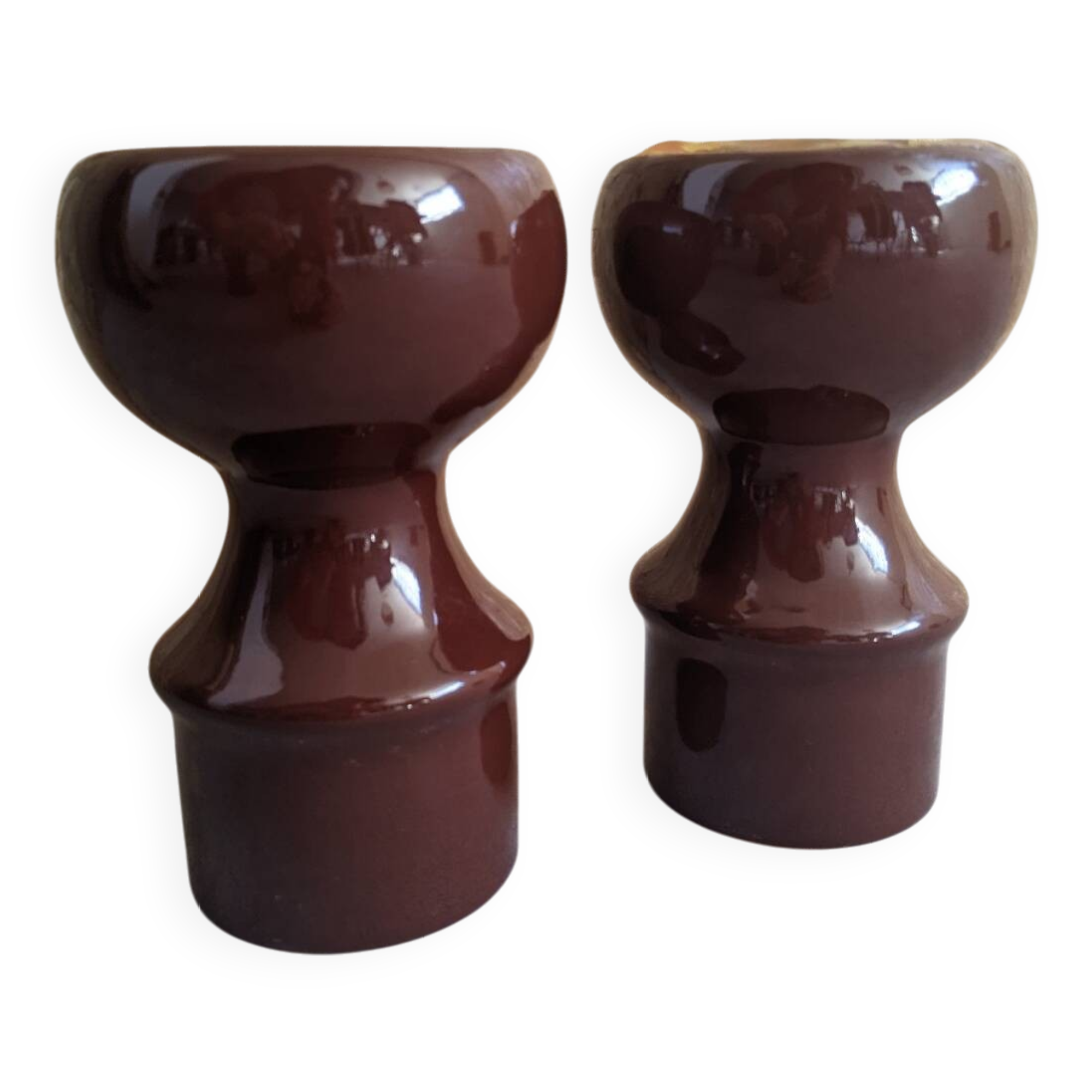 Set of brown USSR candlesticks