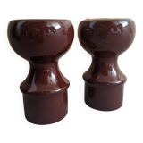 Set of brown USSR candlesticks