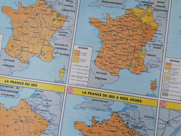 Ancienne carte scolaire MDI / Formation territoriale de la France