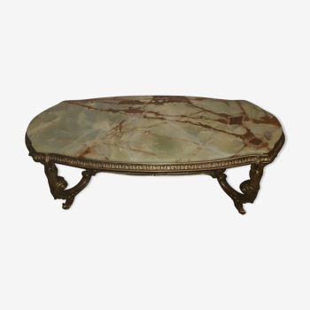 Table basse plateau onyx