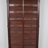 Antique Mahogany Filing Cabinet with Roll Down Tambour Doors, USA circa 1920