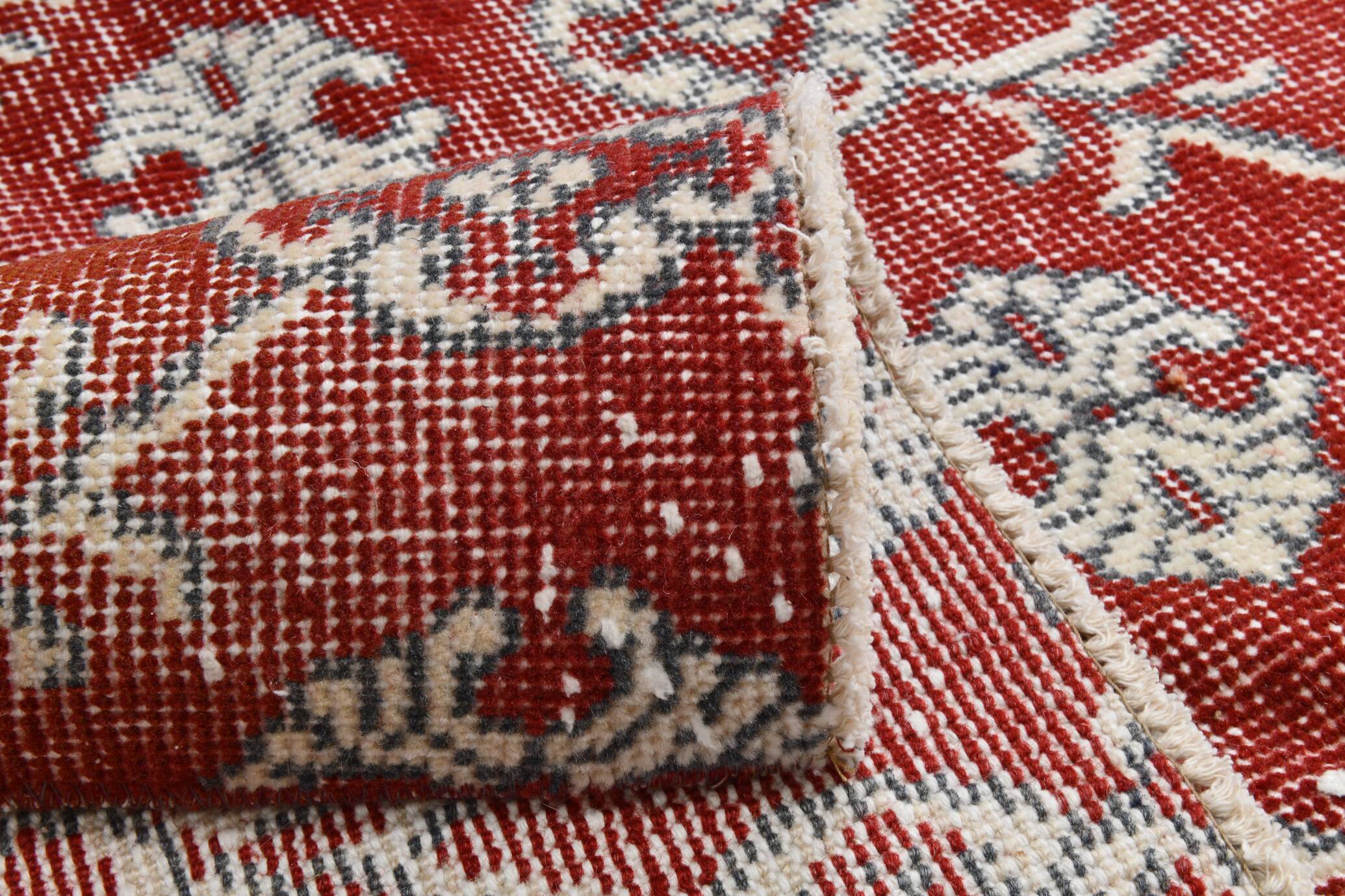 7x11 Brick Red & Beige Persian Vintage Rug, Floral Bohemian Decor,207x333Cm