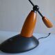 Vintage postmodernist metal and wood table lamp from the 1980s