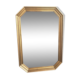 Beveled gold wood mirror
