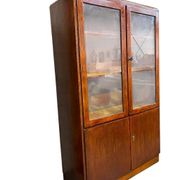 Vintage wooden shallow pharmacy cabinet/laboratory cabinet.