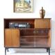 Nathan 1960s brown wooden wardrobe — mid-century style furniture