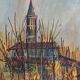 oil on canvas signed César Belotti (1914-1995) village autumn period