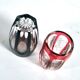 SAINT-LOUIS set of 2 crystal double overlay red engraved shooter glasses