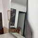 Vintage hammered metal mirror, France art deco 1930