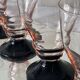 6 petits verres à vin ou à eau art déco rose et pied noir 8 cl