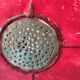 Brutalist metal and red lamp
